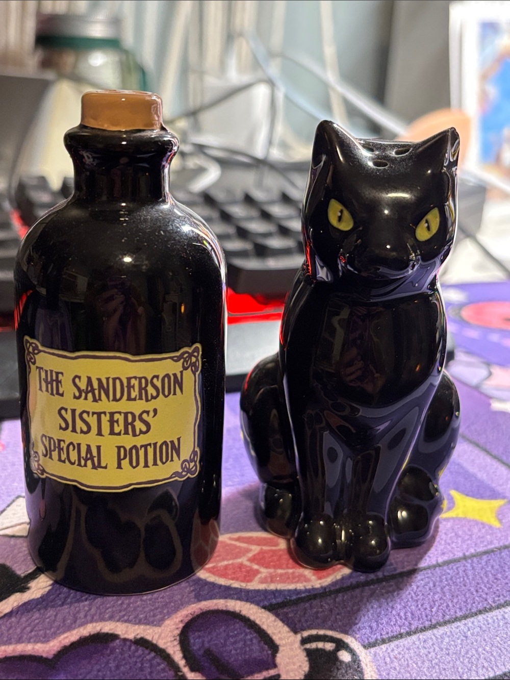 Disney Hocus Pocus Salt & Pepper Shakers Binx Cat Sanderson Sisters Potion